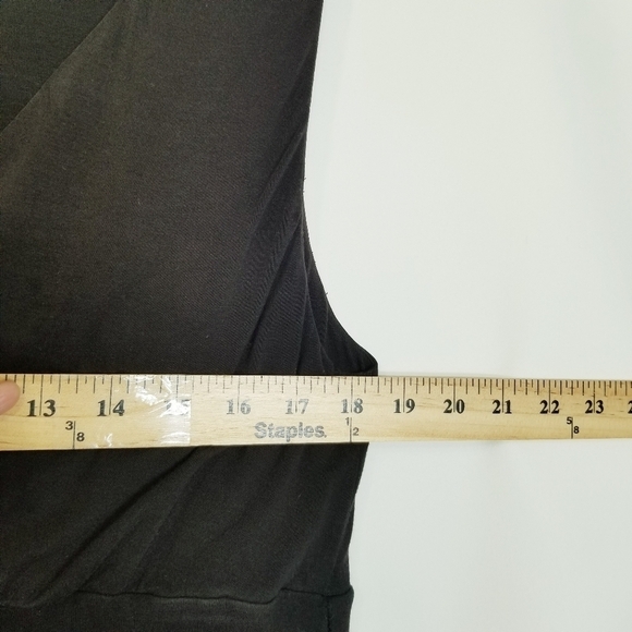 EILEEN FISHER Black Faux Wrap Tank Midi Dress Size Medium - Picture 12 of 13